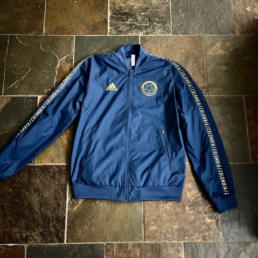 Adidas Men's Blue Federacion Colombiana De Futbol Varsity Jacket